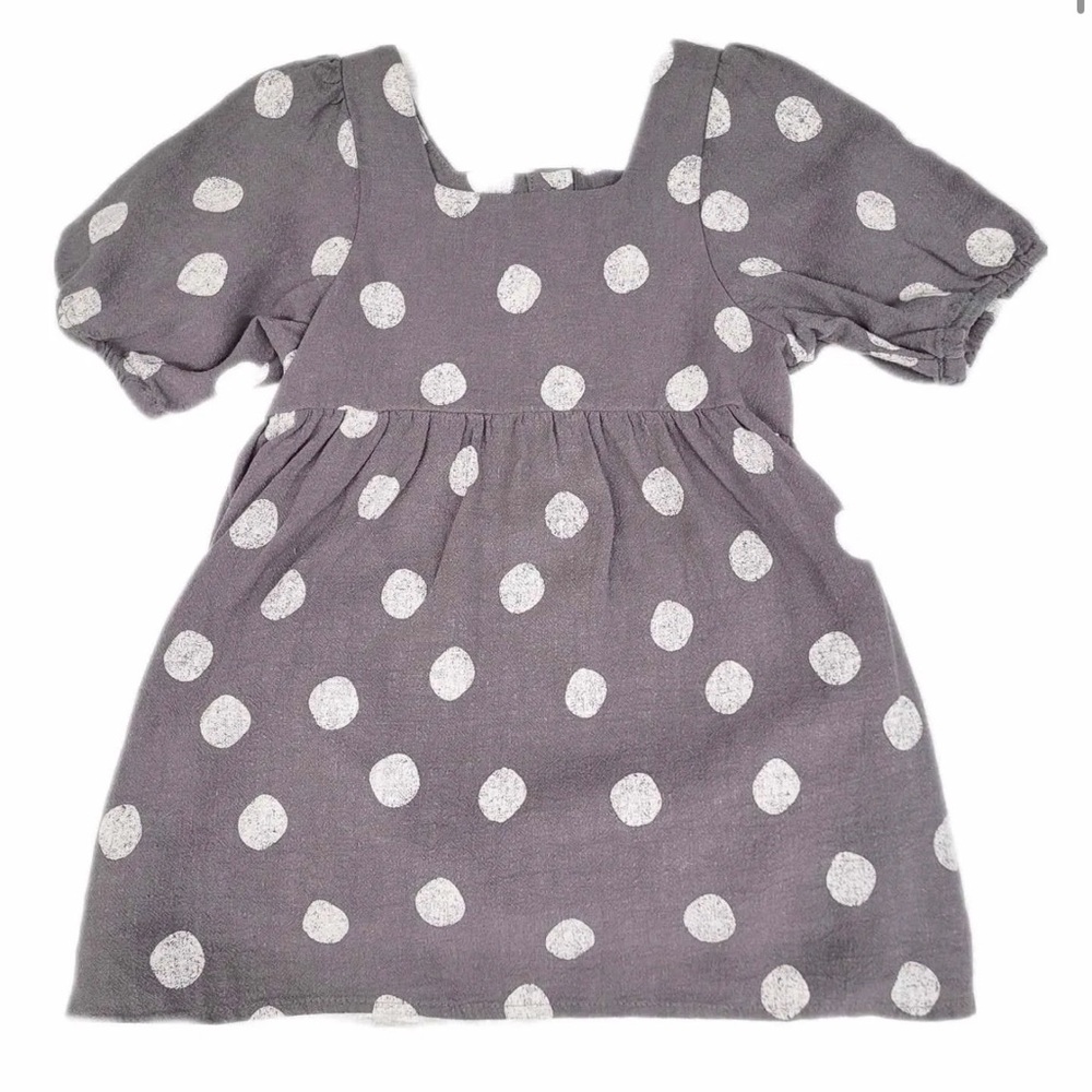 Rylee + Cru Gray Gretta Babydoll Dress in Dotty size 2/3